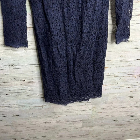 Adrianna Papell for E Live From The  Red Carpet Navy Lace Sheath Dress Size 4 - Picture 2 of 10